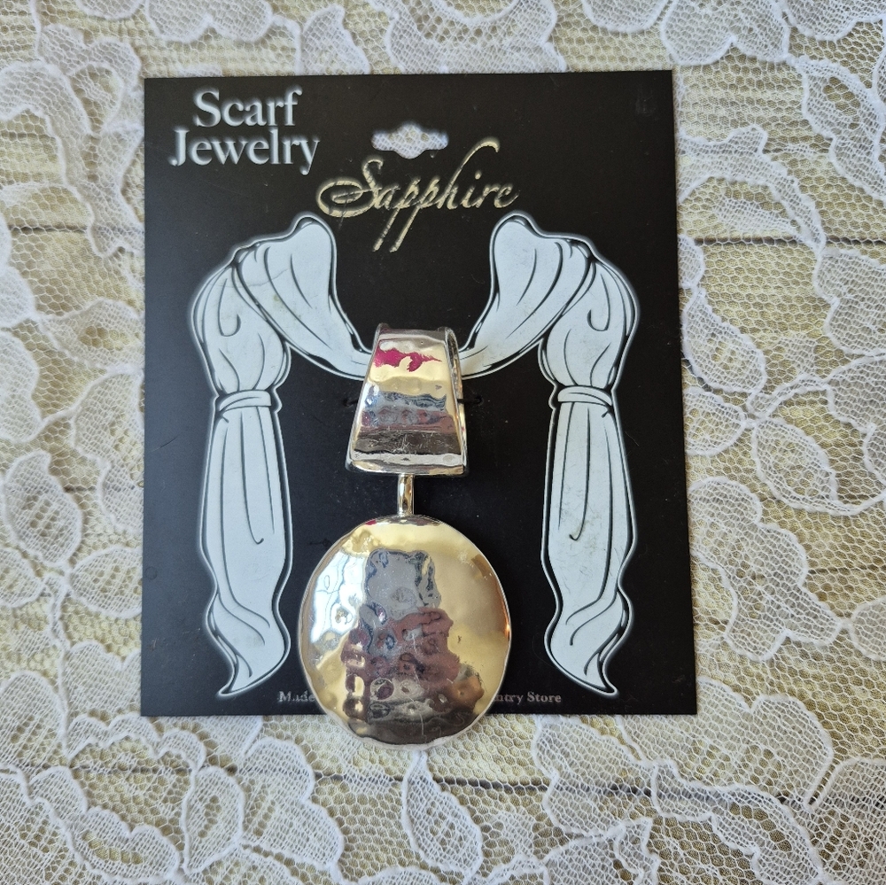 Silvertone Slide Pendant Scarf Jewelry
